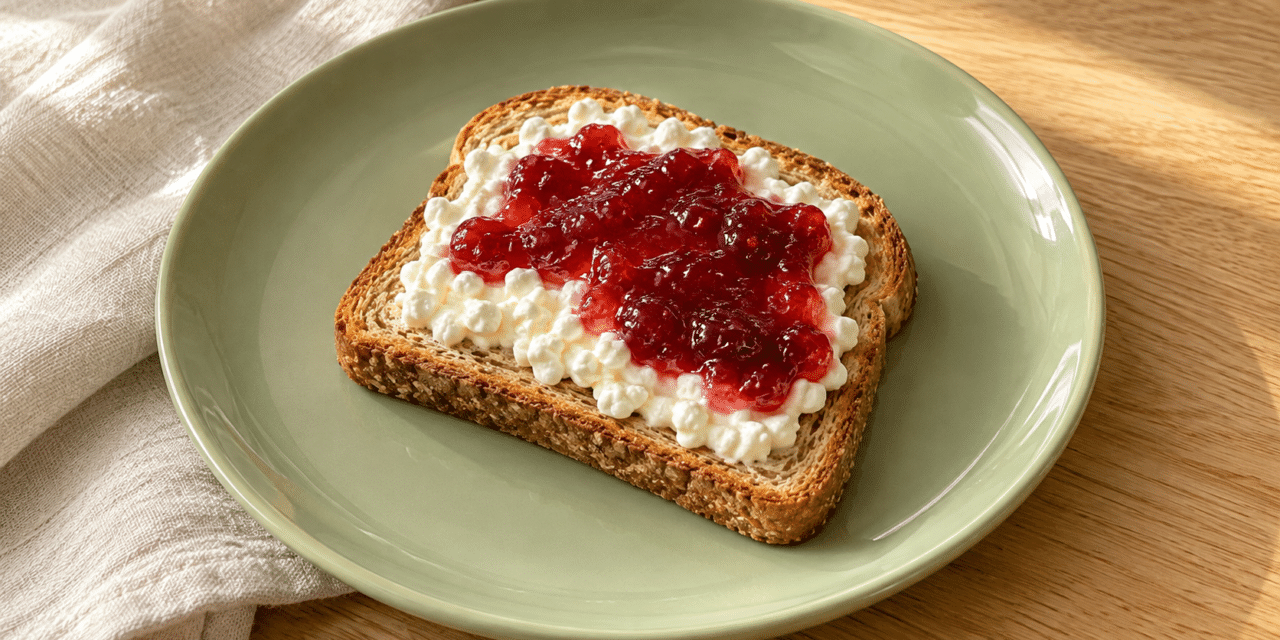 Pan integral con queso y mermelada natural