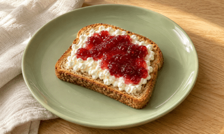 Pan integral con queso y mermelada natural